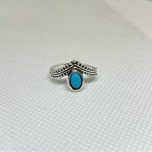 Southwest Style Turquoise Chevron Design Ring